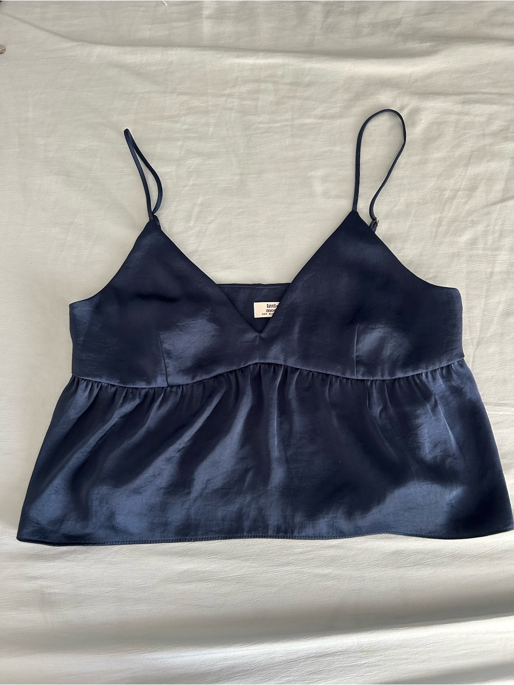 Aritzia Silky Navy Spaghetti-Strap Cami Top